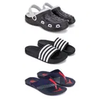 Combo of Clogs with Sliders & Flip-Flops for Men 