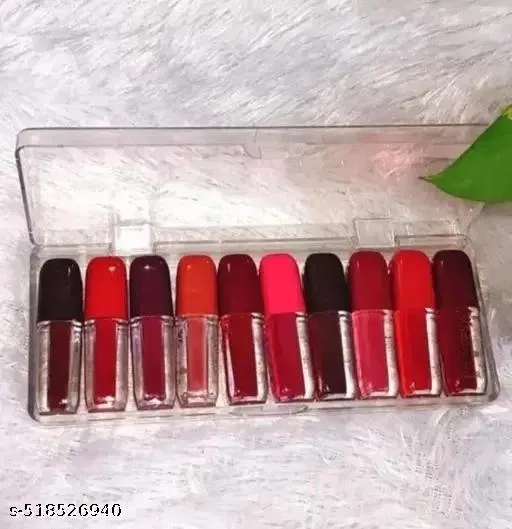 Liquid Matte Lipstick Set of 10 Long Lasting Waterproof Non Transfer