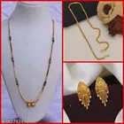 Combo of Alloy Mangalsutra with Chain & 1 Pair Earrings for Women 