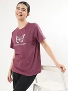 Butterfly Women T-Shirt (Purple, XL)