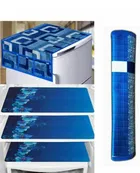 Knit Printed Fridge 3 Pcs Mat with Top & Handle Cover 