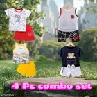Hosiery Cotton Printed Clothing Set for Kids, Multicolor, Pack of 4 