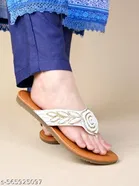 Shoetopia Embellished Flat Sandals White 