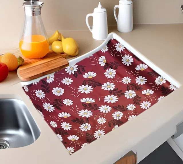 PVC Printed Shelf Mat Roll (Multicolor, 5 m)