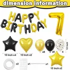 7th  Happy Birthday Balloon Decoration Kit Golden & Black, Set Of 1