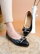 Solid Synthetic Comfort Pointed Toe Ballerinas 