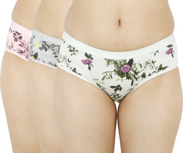 Cotton Blend Briefs for women (Random colors) (Pack of 3) (M)