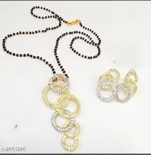 Elegant Mangalsutra Set for Women (Gold, Free Size)