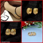 Alloy 1 Pair Anklets with 3 Pair Earrings for Women 