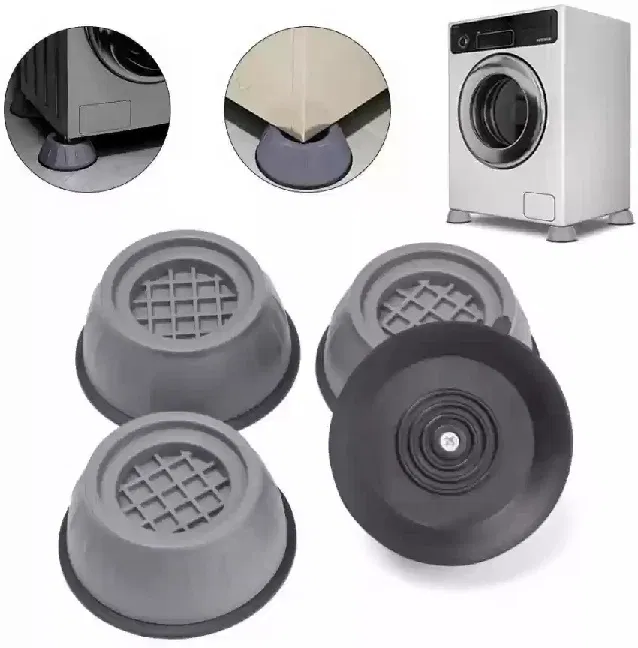 Rubber Anti Vibration Washing Machine Pads (Grey, Pack of 4)