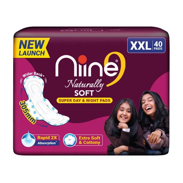 Niine नैचुरली सॉफ्ट डे एंड नाइट पैड्स (XXL) - 40 पीस