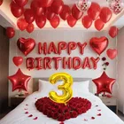 3rd Happy Birthday Balloon Decoration Kit ,Red ,Set Of 1