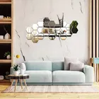Acrylic Hexagon Shaped Wall Mirror Stickers 