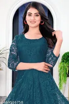 Net Kurti for Women,  Teal  
