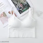 Cotton Bra for Women, White 