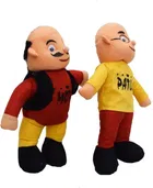 Plush Stuffed Motu-Patlu Soft Toys for Kids, Multicolor, Set of 2