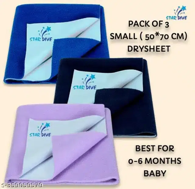 Cotton Mattress Protection Sheet (Multicolor, 28x20 inches) (Pack of 3)