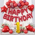 1st Happy Birthday Balloon Decoration Kit ,Red ,Set Of 1