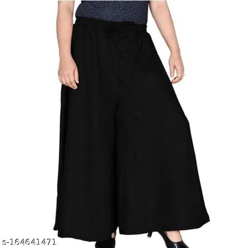 Palazzo Pants for Women (Black, 32)