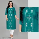 Floral Embroidered Cotton Blend Kurti for Women 