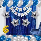 6th Happy Birthday Balloon Decoration Kit, Blue, Set of 1