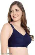 Cotton Blend Solid Non Padded Bra for Women 