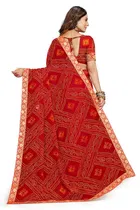 कानूड़ा फैंसी विमेंस जॉर्जेट फ्लावर प्रिंटेड साड़ी 