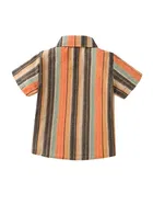 Cotton Blend Printed Shirt For Boys, Musted 