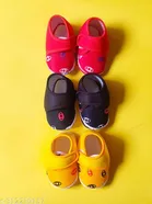 Shoes for Infants (Multicolor, 0-3 Months) (Pack of 3)