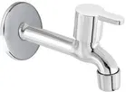 Stainless Steel Long Body Bib Cock Tap with Wall Flange (Silver, Set of 1)