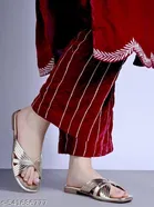 Shoetopia Flat Sandals - Golden 