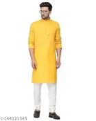 Solid Mandarin Neck Kurta for Men 