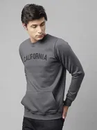 रिगो मेंस कैलिफ़ोर्निया प्रिंट राउंड नैक फ्लीस स्वेटशर्ट 