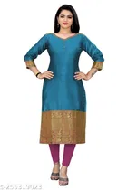 Banarasi Silk Printed Kurti for Women 