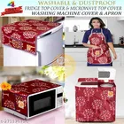 KANUSHI Industries® Washabl&Dustproof Top Load semi Automatic Washing Machine Cover+1 Pc Fridge Cover+1 Pc Microwave Cover+ 1 Pc Apron for Kitchen Front 