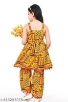 RK TRADERS Ethnic Motif Mirror Work Cotton Palazzo Pants for Kids 