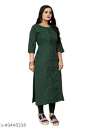 Floral Embroidered A-line Kurti for Women 
