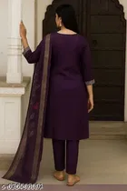 Embroidered Silk Kurta Set for Women 