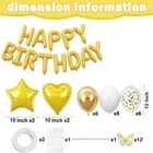Happy Birthday Balloon Decoration Kit ,Golden ,Set Of 1