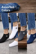 Printed Ankle Length Cotton Blend Socks for Men ,Multicolour, Set of 4