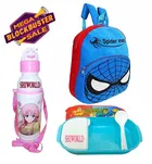 Fabric Backpack with Lunch Box & Water Bottle for Kids 