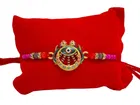 Metal Rakhi with Greeting Card & Roli Chawal 
