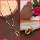 Combo of Mangalsutra with Ring & 1 Pair Earrings for Women 