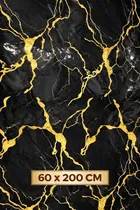 Black Gold Luxury High Glossy  WaterProof , Stain Resistance Wallpaper 