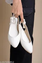 Solid Synthetic Ballerinas for Women 
