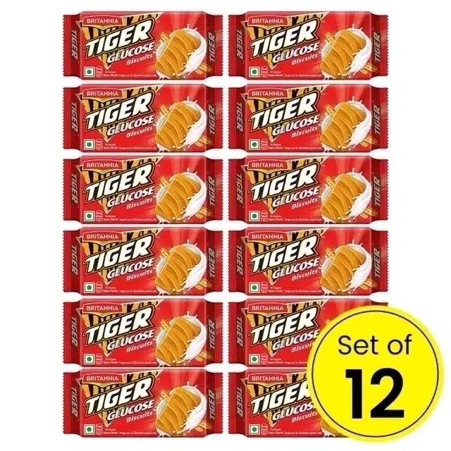 ब्रिटानिया टाइगर ग्लूकोज़ बिस्किट्स 12X41 g - सेट ऑफ़ 12