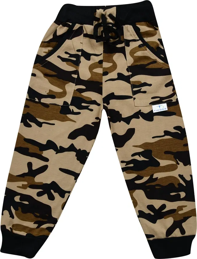 Cotton Blend Regular Fit Trackpants for Boys & Girls (Brown, 4-5 Years)