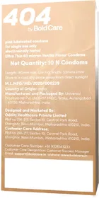 Bold Care Pack of 10 404 Super Ultra Thin Vanilla Flavored Condoms - 404-SW-CON-VAN