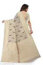 Cotton Linen Zari Woven Saree for Women 