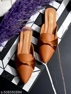 Solid Synthetic Mules for Women 
